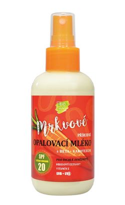 VIVACO 100% Přírodní opalovací MLÉKO s mrkvovým extraktem SPF 20