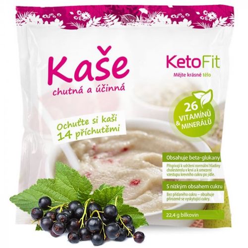 Proteinová krupičná kaše KetoFit černý rybíz, 5 porcí