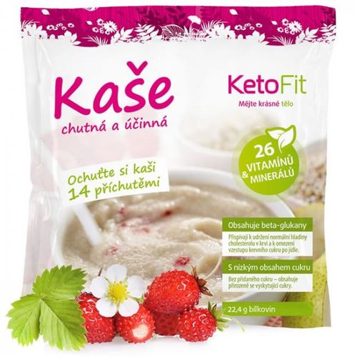 Proteinová krupičná kaše KetoFit lesní jahoda, 5 porcí