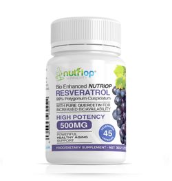 Nutriop - Velká Británie Resveratrol s Quercetinem 500 mg