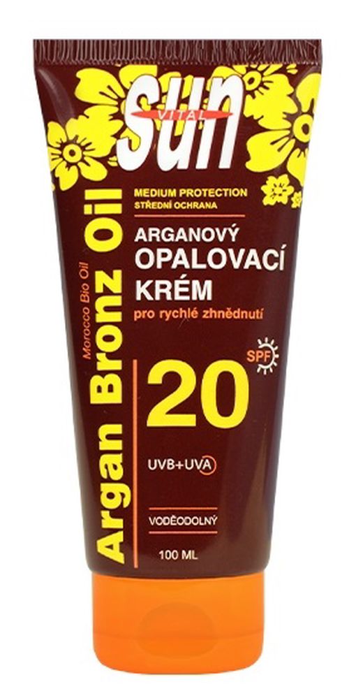 VIVACO Opalovací krém s BIO arganovým olejem SPF 20 SUN TUBA