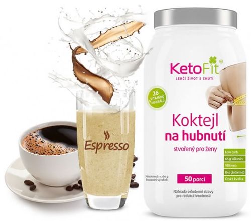 Espresso proteinový koktejl KetoFit pro rychlé hubnutí 1 260 g, 50 porcí