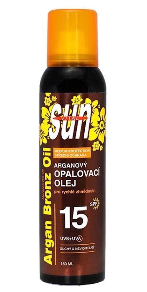 VIVAPHARM Suchý opalovací olej s BIO arganovým olejem SPF 15