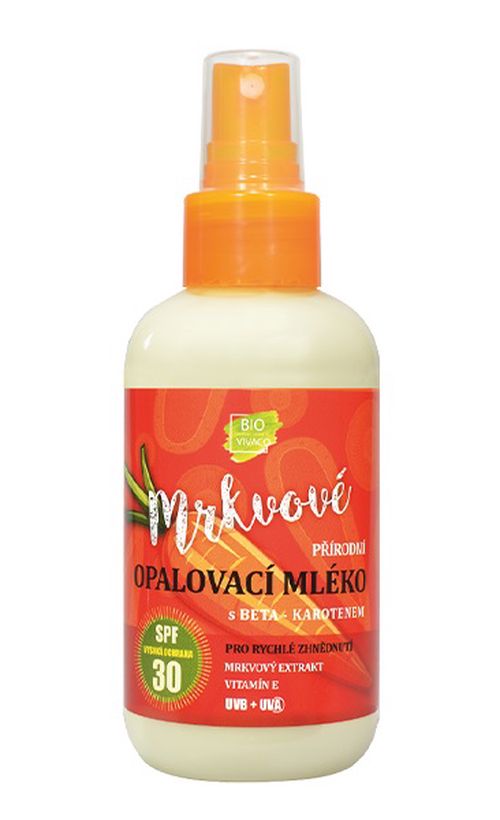 VIVACO 100% Přírodní opalovací MLÉKO s mrkvovým extraktem SPF 30