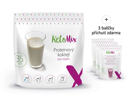 Proteinový koktejl KetoMix 1050 g (35 porcí) 1. příchuť koktejlu: banán, 2. příchuť koktejlu: banán, 3. příchuť koktejlu: čokoláda